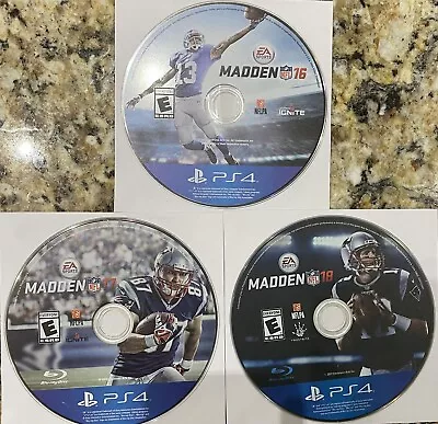 Madden NFL 16 17 18 GAME LOT (Sony PlayStation 4) DISCS ONLY | NO TRACKING 130 • $5.99