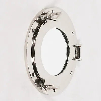 Nautical Industrial Metal Ship Style Silver Chrome Bathroom Porthole Wall Mirror • £19.99