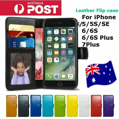 Premium Flip Wallet Case PU Leather Card Slot Cover For IPhone 4/5/5c/6/6+/7plus • $5.50