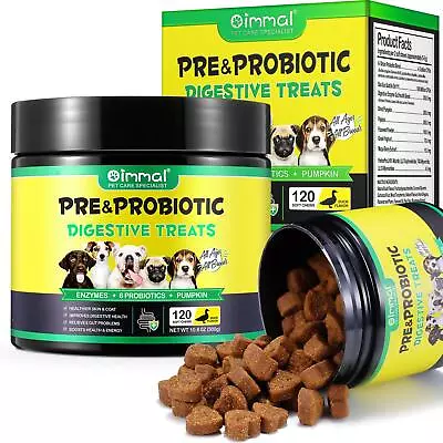 120 Daily PRE PROBIOTICS Food Treats Chews FOR DOG HEALTHY DIGESTION GUT SUPPORT • £15.65