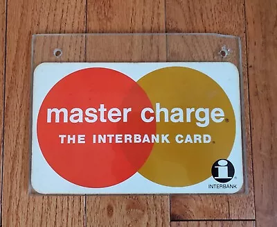 Vintage 1970 Master Charge Interbank Credit Card Glass Decal Sign Mastercard • $99.99