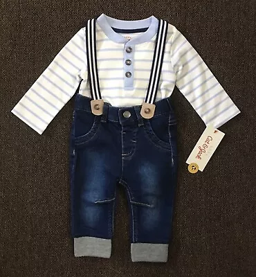 Baby Boys' Mini Man Suspender Top & Bottom Set - Cat & Jack 3-6 Months • $11