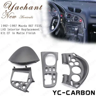 MATTE CARBON Interior Replacements Cluster Radio For 92-97 Mazda RX7 FD3S LHD • $1234.05