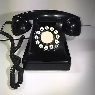 Vintage Black Microtel Pushbutton Rotary Landline Telephone Model 999 Retro • $35