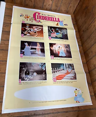 Vintage Walt Disney's Cinderella Movie Poster 27  X 41  Style B R65/120 • $30