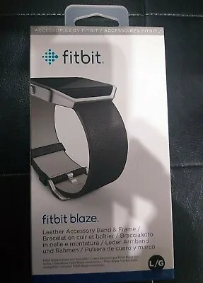 $17.90 • Buy Fitbit Blaze Original  Band Leather + Metal Frame Large FB159LBBKL - BLACK .