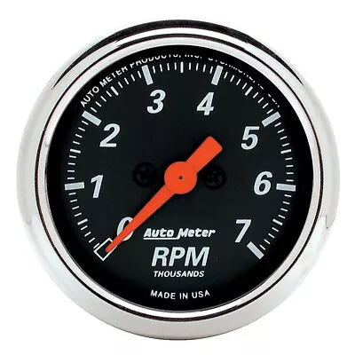 Auto Meter 2-1/16  In-Dash Tachometer 0-7000 RPM Designer Black 1477 • $184.63