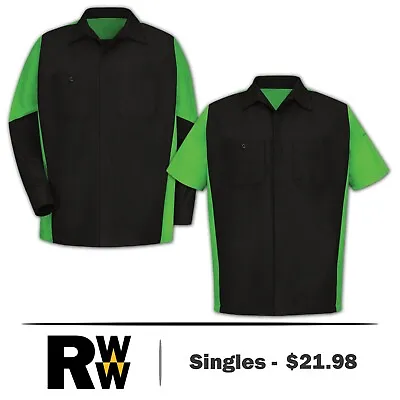 Red Kap Crew Shirt Automotive Technician Mechanic Industrial Work Uniform #A • $23.98