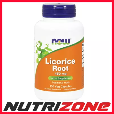 NOW Foods Licorice Root 450mg Digestive Support - 100 Vcaps • £14.60