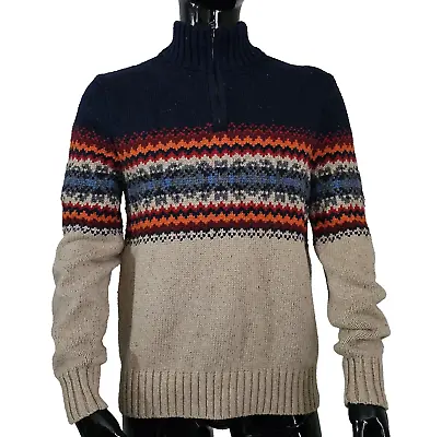 TOMMY HILFIGER Wool Blend 1/4 Zip Pull Over Classic Vintage Sweater Men's Size M • $49