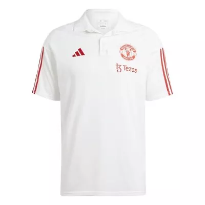 Manchester United Adidas Training Polo Mens Large L - White - Brand New • £20