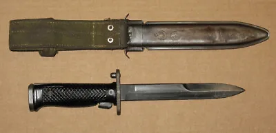 Vintage US Military Milpar M5A1 Bayonet Combat Knife & Metal Scabbard • $54.99