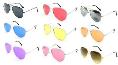 Sunglasses Fashion Men's Ladies Designer Quality UV400 Lens Unisex Pilot • £4.49
