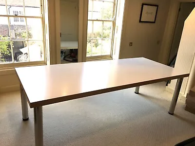 Updated Modern White Dining Table And 6 Danish Chairs Comfortably Seats 8 • £200