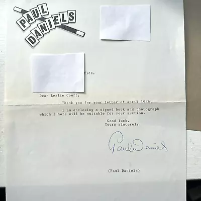 Paul  Daniels  -  Magician /  Entertainer      - Autographed  Letter  -  1986 • £34.99