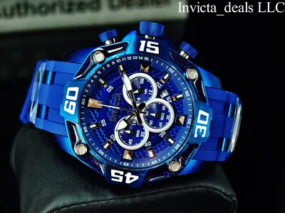 Invicta Men's 52mm PRO DIVE SCUBA Chronograph BLUE FIBER GLASS DIAL Blue Watch • $84.99