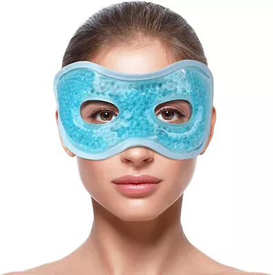 NEWGO®Cooling Eye Mask Reusable Hot Cold Therapy Gel Eye Mask With Soft Plush • £6.99