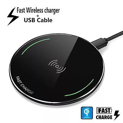 Premium Wireless Charger Qi FAST Charge For IPhone 11 8Plus Galaxy Note 8 S8 S9+ • $41.79