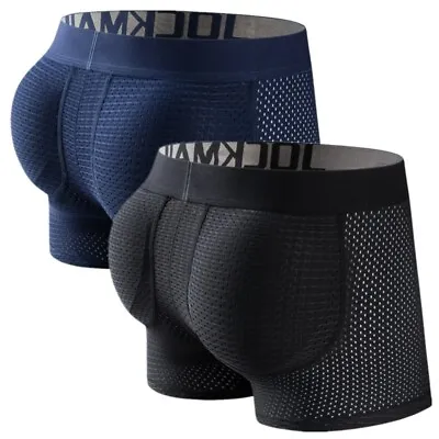Jockmail Men Padded Underwear Mesh Boxer Buttocks Lifter Butt Push Up Underpants • $6.99