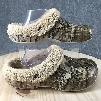 Dawgs Shoes Mens 10 Mules Clogs Green Faux Fur Round Toe Casual Comfort • $31.34