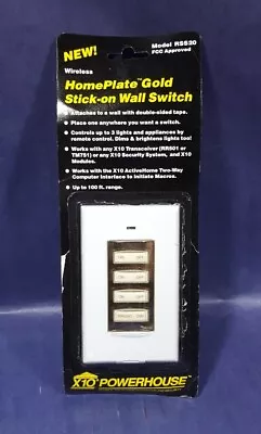 X10 Powerhouse Wireless HomePlate Gold Stick-On Wall Switch RSS20 Open Box • $9.99