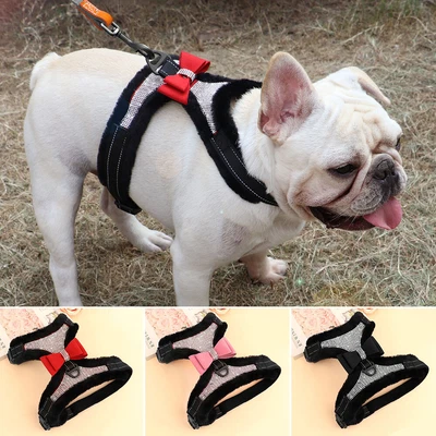 £13.07 • Buy Bling Rhinestone Dog Harness Soft Plush Reflective Vest Adjustable Bulldog S M L