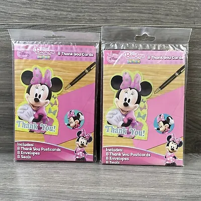 Lot Of 2-Disney Junior Minnie Mouse Bow-tique Thank You Cards Party Supplies New • $14.94