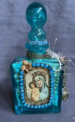 Repurposed Perfume Bottle Topper MADONNA Jeweled Ornate UPCYCLED Jeweled #175 • $44.99