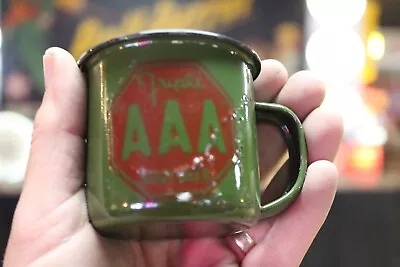 RARE 1950s TRIPLE A ROOT BEER AAA METAL ENAMELWARE SODA FOUNTAIN MUG SIGN PROMO • $0.99