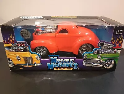 Muscle Machines '41 Willys Coupe Orange Die Cast Car 1:18 Scale • $49.99