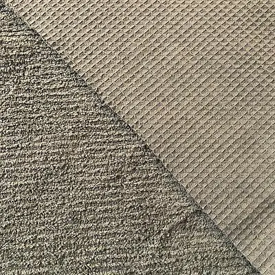 Luxury Cotton Terry Toweling Waffle Pique Fabric Material - GREY TAUPE • £6.99