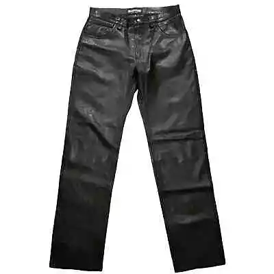 Vintage Ambition NY Black Leather Pants Men’s Size 36x33 Pristine Condition • $89