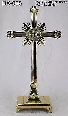$325 • Buy Altar Standing Brass Cross Crucifix Catholic Church Home Decor 21.66  DX-005