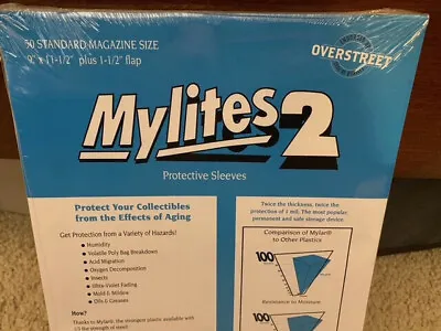 50 E. Gerber Mylites 2 Mil Mylar Magazine Sleeves 900M2 Cm • $39.99