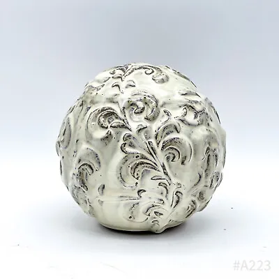 Vintage Ceramic Garden Ball With Relief Decor | Decoration 14.5cm • £38.33