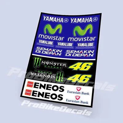 Movistar MotoGP Decals Stickers Yamaha Graphics Autocollant Aufkleber Adesivi • $10.90