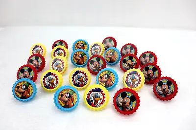 Disney Mickey Goofy Donald 24 Ring Cupcake Toppers Cake Party Decorations NEW  • $8.99