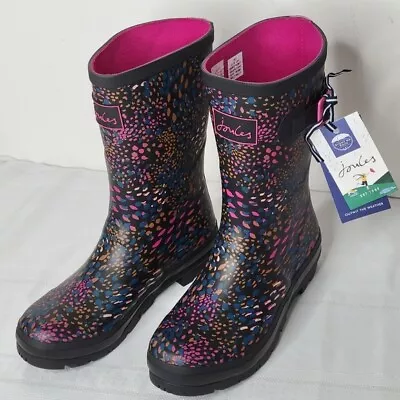 Joules Womens Molly Mid Height Printed Wellies Sizes 8 New • $55