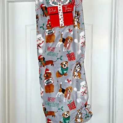NWT Holiday Merry Christmas Dog Beagle Dachshund Poodle Throw Blanket 50 X70  • $30
