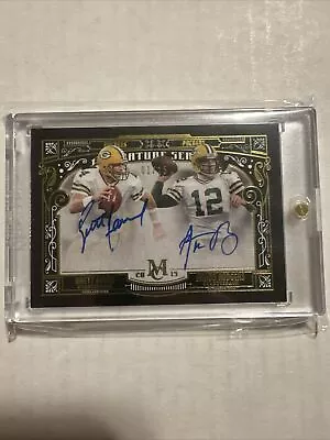 2015 Aaron Rodgers Brett Favre Topps Museum Collection Dual Auto /15 Packers • $2000