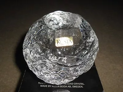 Vintage Kosta Boda Ice Snowball Candle Holder W/ Original Box 3” Swedish Crystal • $24.99