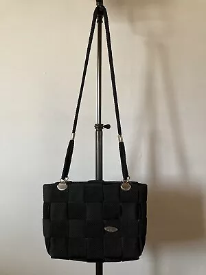 Vintage Gabriella Black Woven Handbag Purse Italy Designer • £11.57