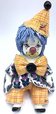 Zampiva Porcelain Clown Figurine Italy Button Bow Tie Hat Spaghetti Hair Vintage • $24.99