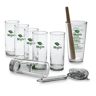 Libbey 9 Piece Mojito Set New In Box With Muffler And Bar Drink Strainer 80926 • $99.97