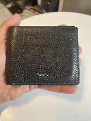Mulberry Wallet Cardholder Gentleman’s Stunning Black Leather Bifold Wallet.. • £55