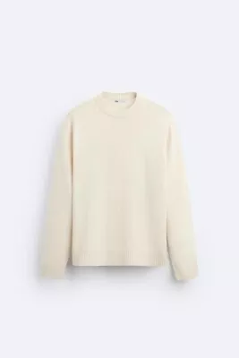 Zara Men's M Cottom Linen Blend Sweater Ecru (Beige) • $32.99