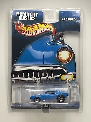 Hot Wheels  Motor City Classics '67 Camaro Blue With Goodyear Real Riders New • $34