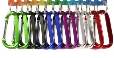 £2.99 • Buy Caribiner D-Ring With Key Chain Clip Snap Hook Camping Key Ring 80MM