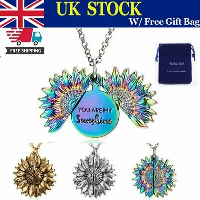 £4.78 • Buy UK You Are My Sunshine Sunflower Open Locket Pendant Necklace Chain Women Gift