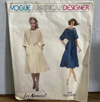 Vintage Vogue American Designer Leo Narducci Dress Pattern 1828 Size 12 • $18